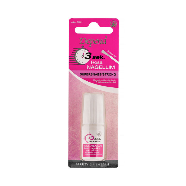 Depend - 3sek Rosa Nagellim Med Pensel