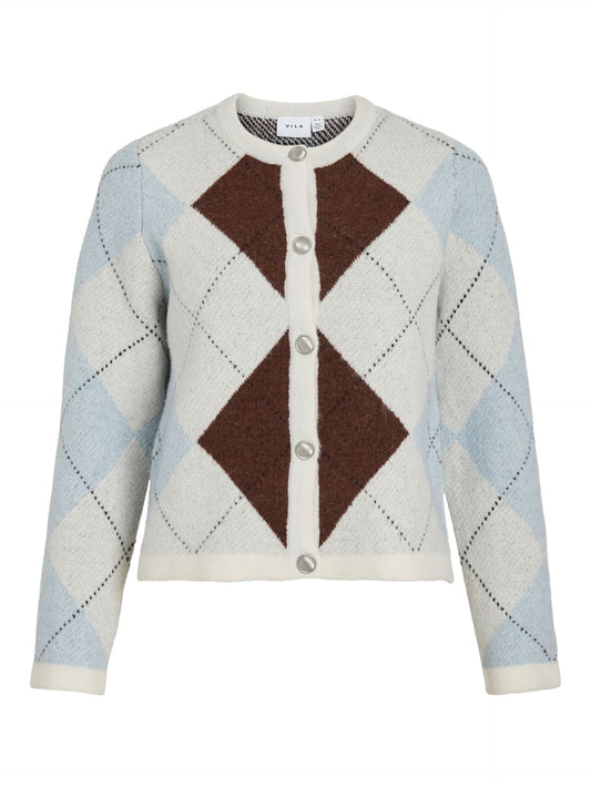 Vila - Vikayla O-Neck Check Knit Cardigan