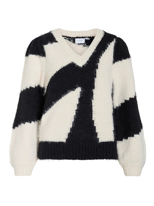 Vila - Vikunnuo V-Neck Knit Top